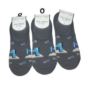 Fun Circle No show ankle socks 3 pack NWT sock sz: 9 - 11, shoe sz: 5 - 10